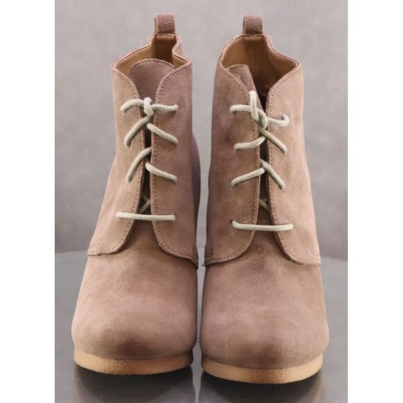 Steve Madden P-Danni Women's Wedge Booties Boots Size 7 Suede Tan - Picture 3 of 12